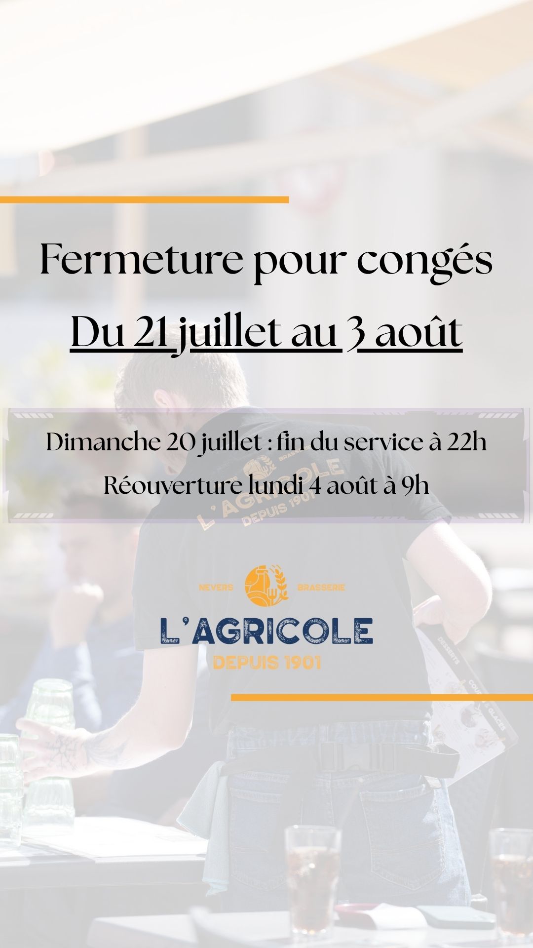 Fermeture pour congés